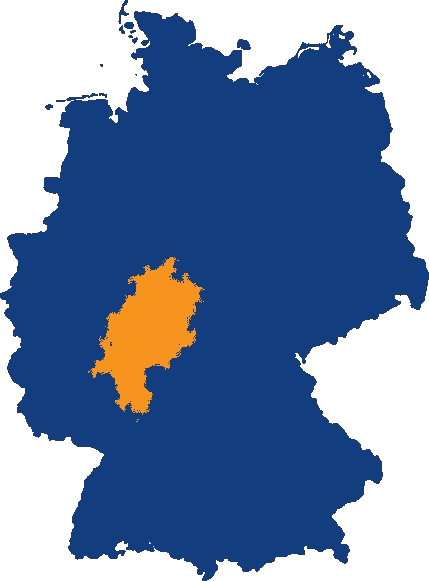 Karte: Einsatzgebiet von Merdic Construction in Hessen – Region Kassel und Nordhessen